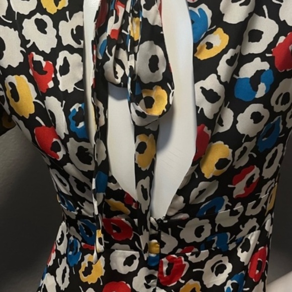 TOPSHOP Women”s Primary Floral In Black Tiered  Midi Dress Size 4 - Picture 6 of 14